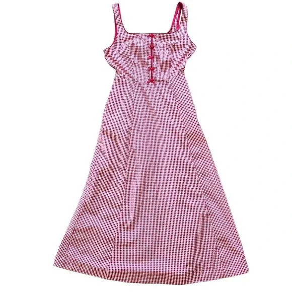 Rachel Zoe Red and White Gingham Midi Dress - Picture 14 of 15